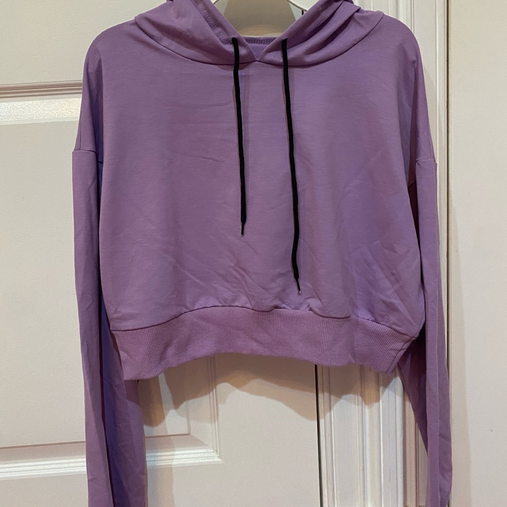 Cropped Purple Hoodie